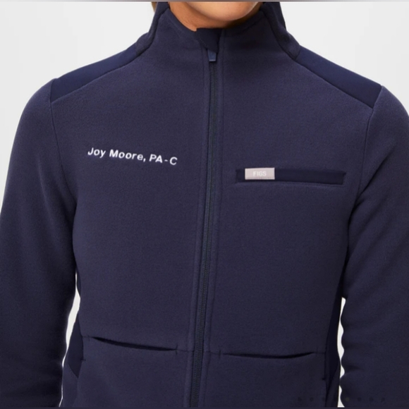 Figs Navy Blue 'On Staff' Fleece Jacket | L - Picture 3 of 11